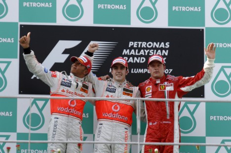 De tre første på podiet i Malaysia
